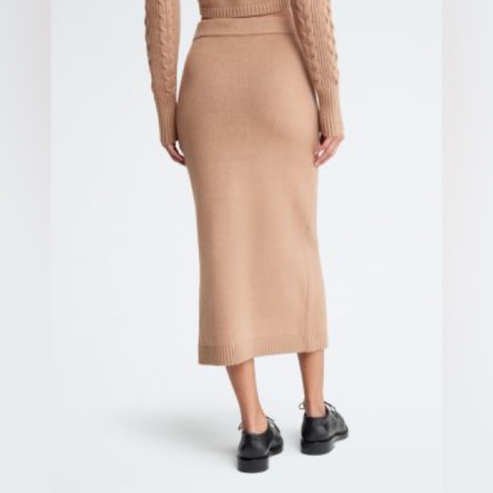 Calvin Klein Women's Cable-Knit Pull-On Midi Skirt Size L - Picture 3 of 9